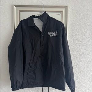 Black and white Brass Tacks streetwear windbreaker #streetwear